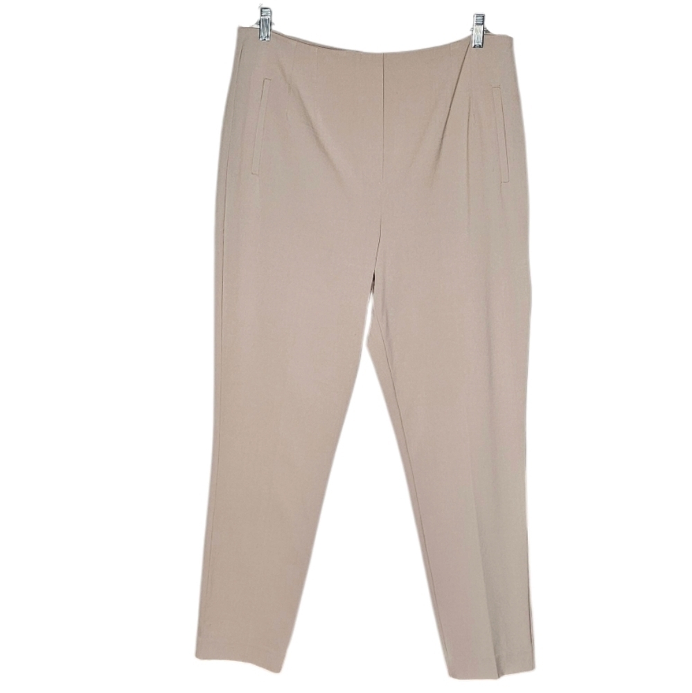 Reitman's High Rise Mushroom Beige Tapered Trousers Pockets Side Zip 14 tall NWT